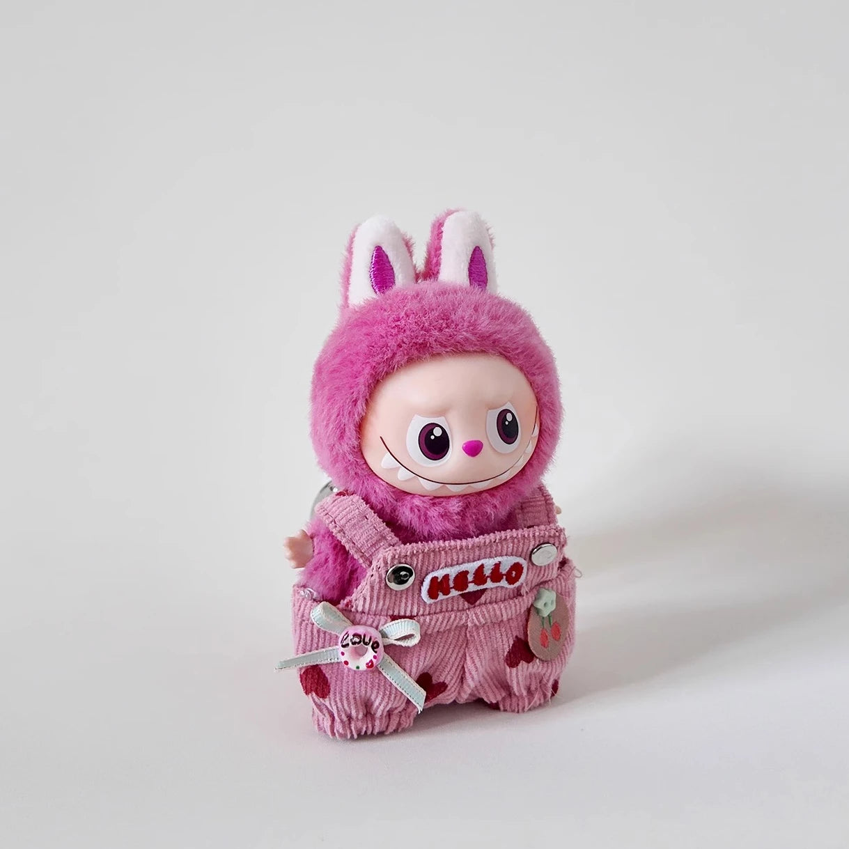 Love Overalls for Mini Labubu V4 V3 V2 V1 Clothing for Labubu 4.0 the Monsters Pin for Love Series Doll Accessories