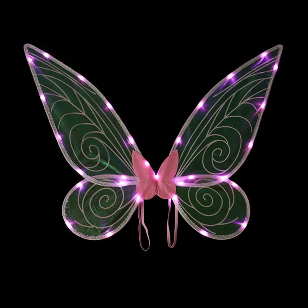 Dress Up Angel Wings LED Fairy Wings Butterfly Sequin Wings Glowing Elf Princess Costume for Kids Girls Christmas Birthday Party