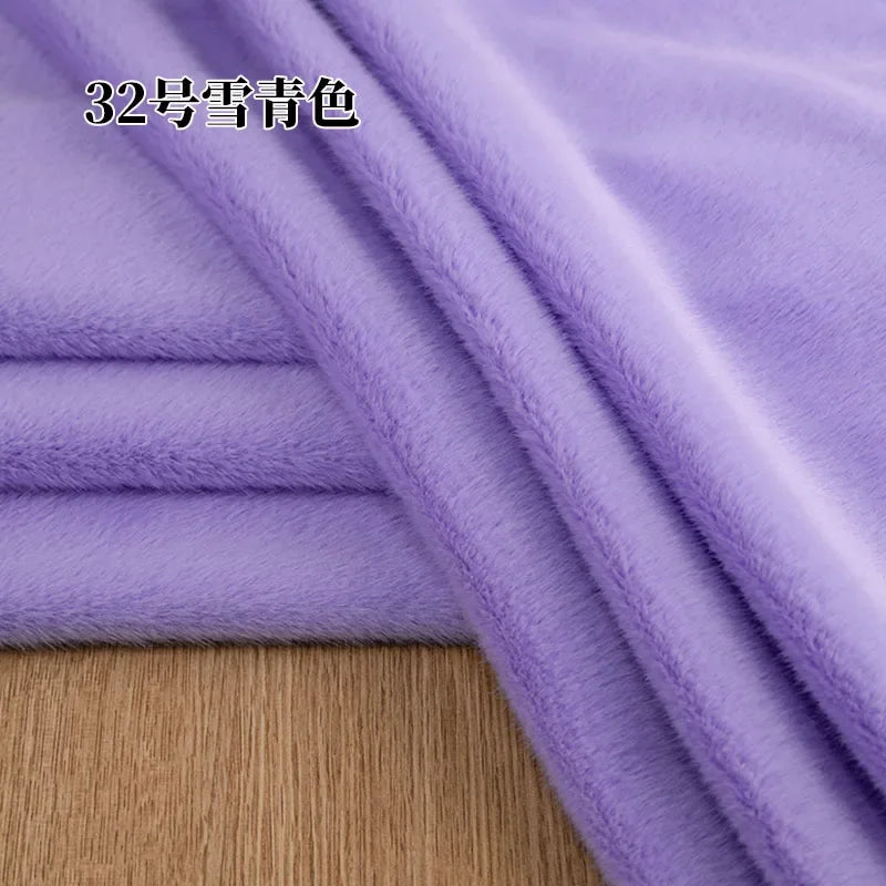 5mm Stretch European Mink Faux Fur Fabric High-Low Pattern for Clothing Scarves Hats Photo Props DIY Craft Decoration
