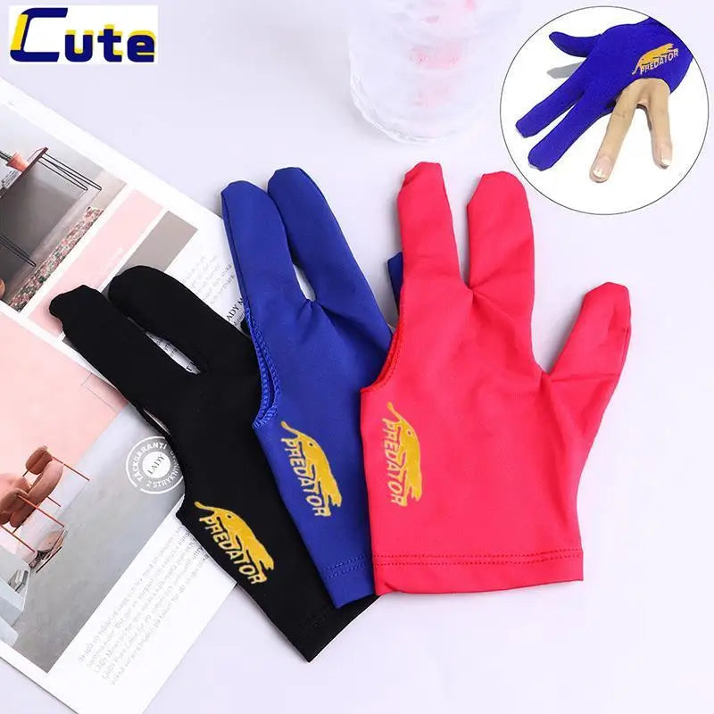 Beginners Practice Non-Slip Billiard Gloves Three Fingers Snooker Pool Cue Billiard Glove for Left Hand Lycra