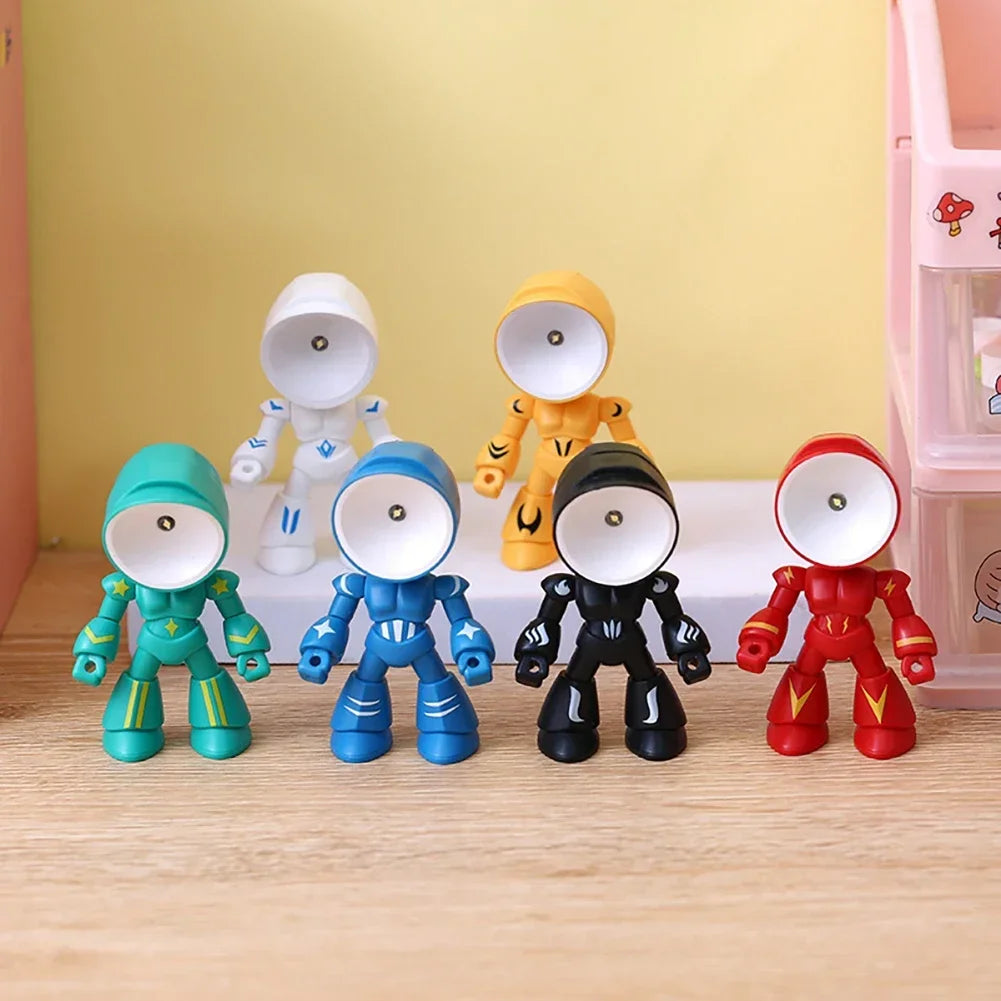 Mini Table Lamp Cute Robot Hero Led Desk Night Light Bedroom Study Reading Book Lamps Night Light Eye Protection Bedside Lights