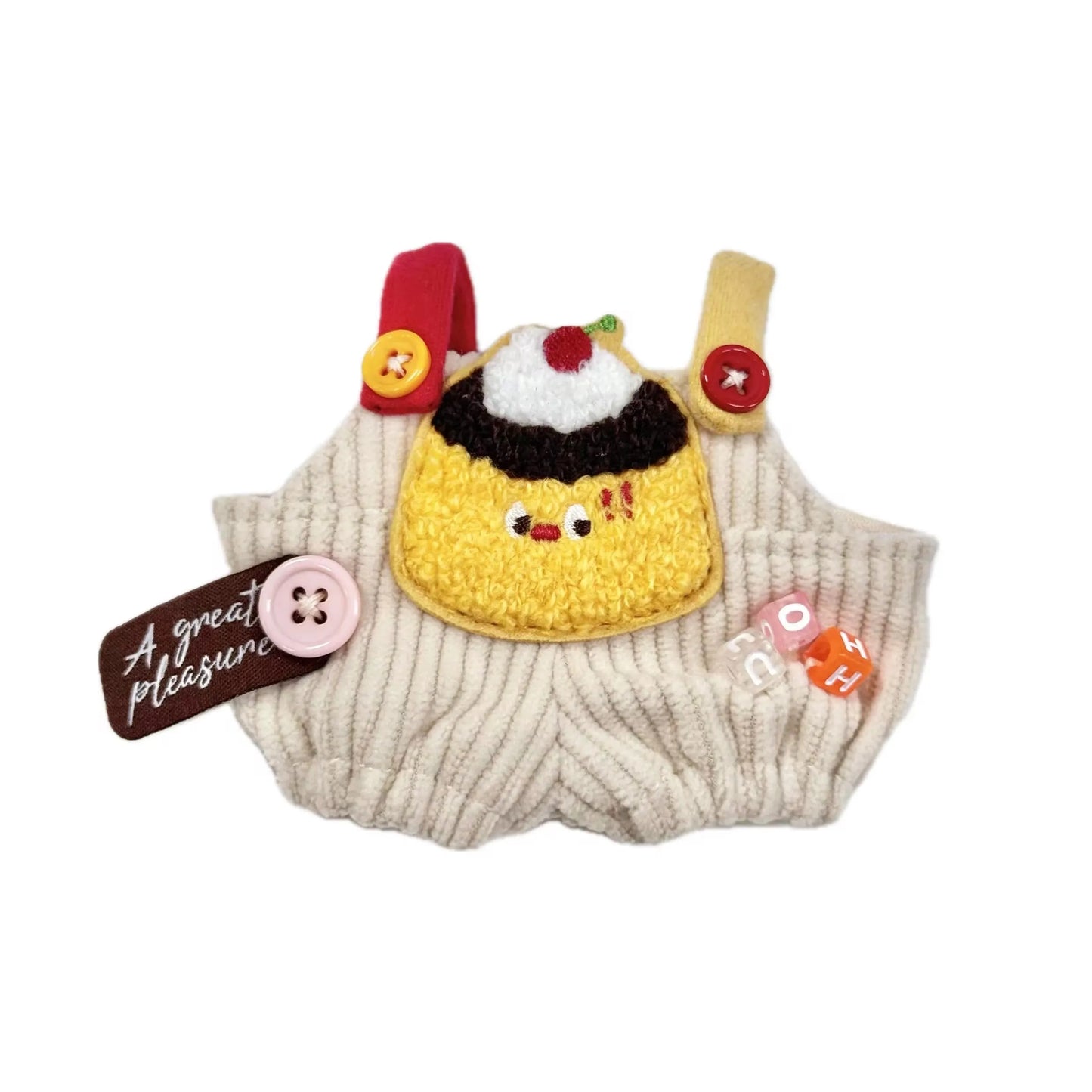17cm Cute Mini Plush Doll'S Clothes Outfit Accessories Labubu Idol Dolls Donut Overalls Clothing DIY Kid Gift Strap Labubu Pants