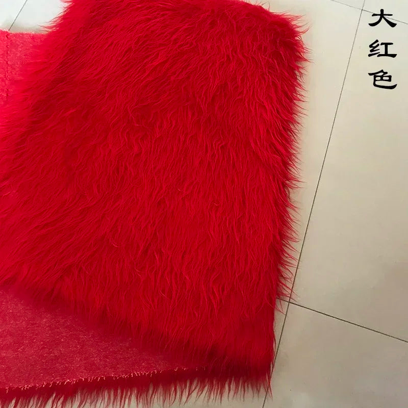 Long Hair Plush Fabric Faux Fur by the Meter for Upholstery Toys Props Decorative Cloth Diy Sewing Soft Comfortable Purple Brown