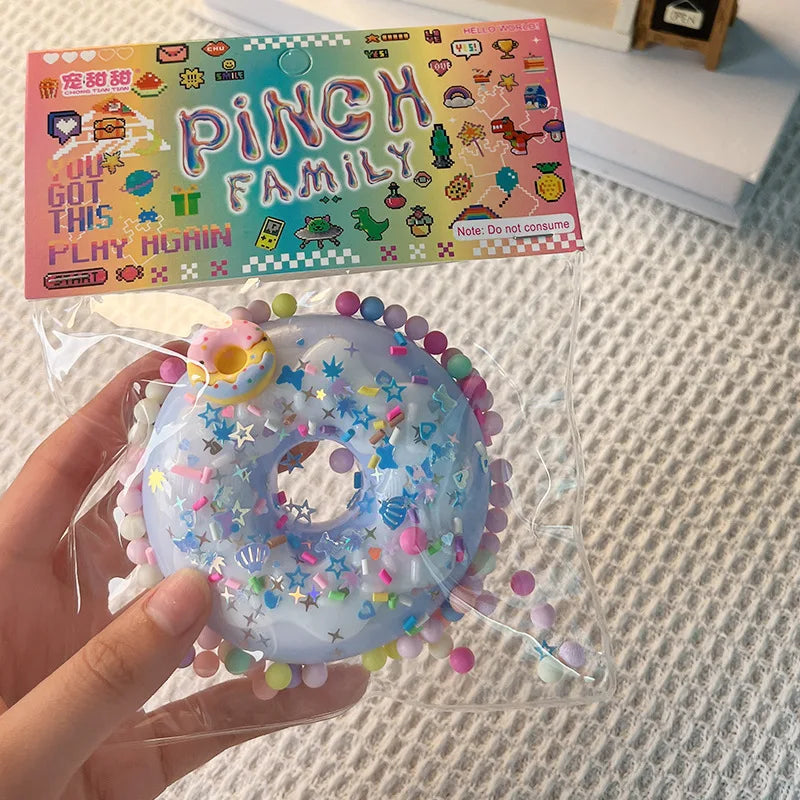 Mini Simulation Cartoon Donut Cat Paw Waffle TPR Pinch Squeeze Toys Slow Rebound Decompression Stress Relief Soft Plastic Toys
