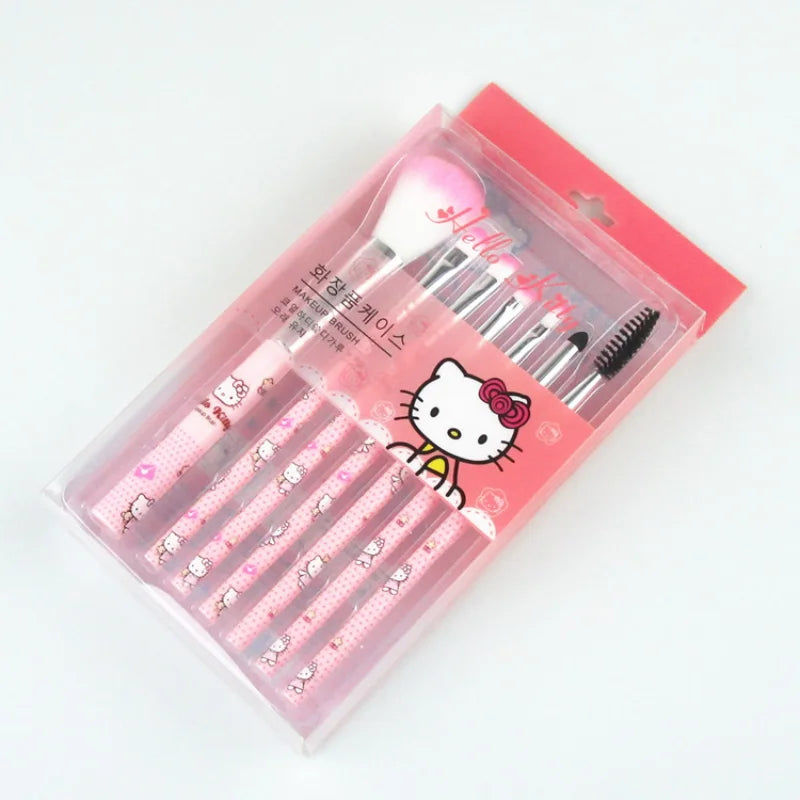 Sanrio Makeup Brush Set Hello Kitty Eyeshadow Foundation Blush Brush Women Cosmetic Beauty Tools Kit Girl Birthday Gift With Box