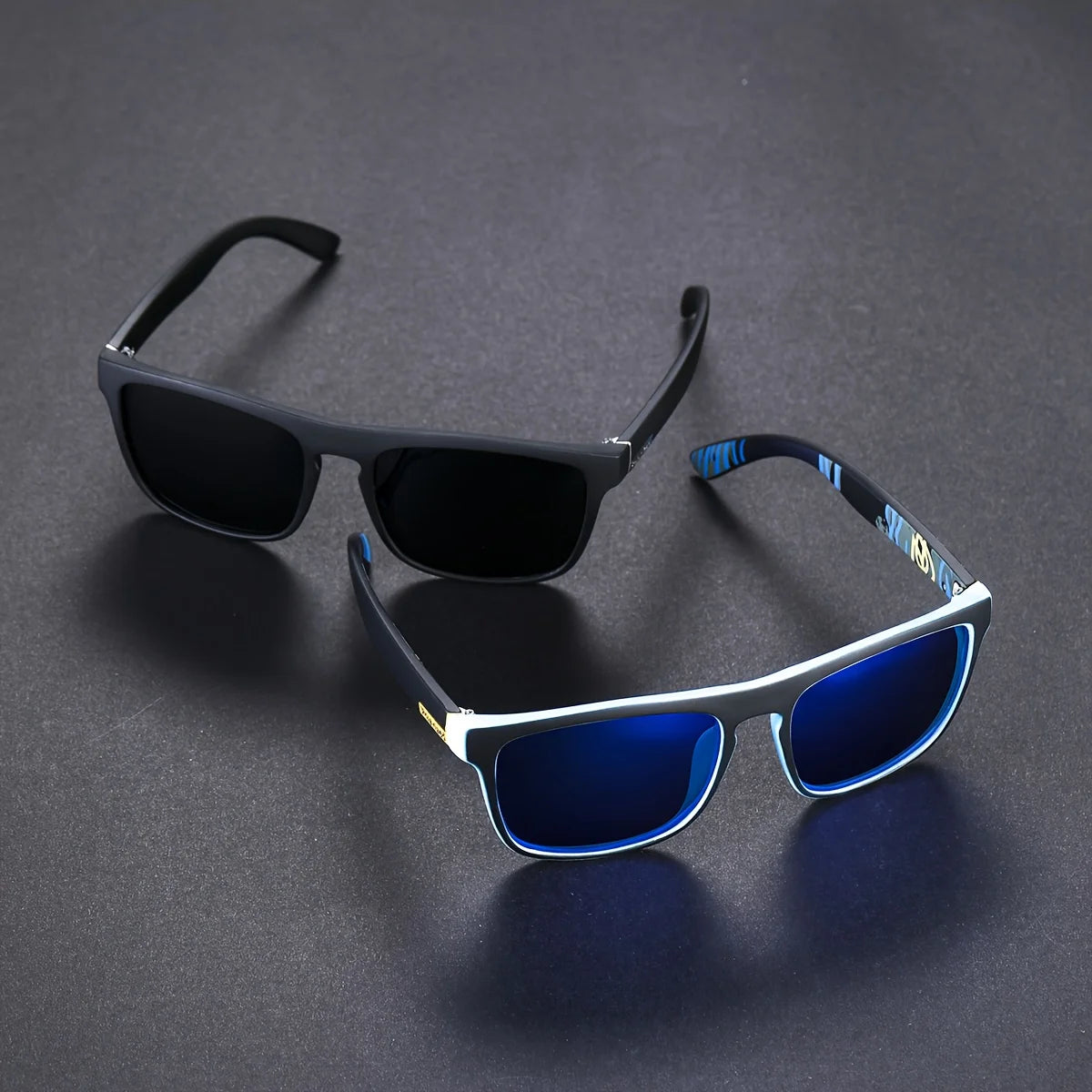 2pcs Square Polarized Sunglasses Anti Glare Sun Shades for Summer Party Vacation Travel Driving Fishing