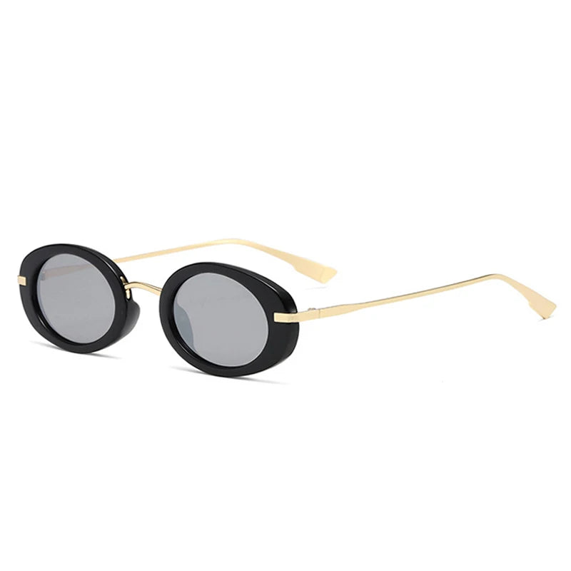 Retro Punk Men Oval Sunglasses Women Fashion Clear Ocean Lens Shades UV400 Men Trending Sun Glasses