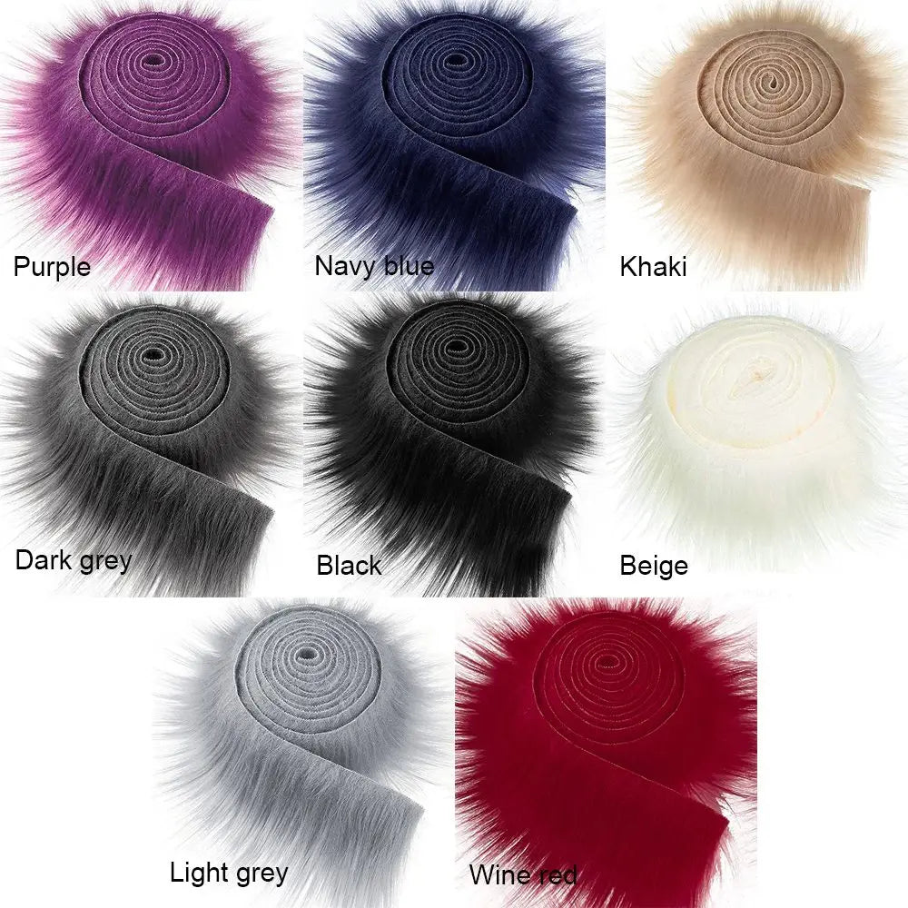 Crafts Gift Trimming Soft Apparel Sewing Fluffy Trim Fabric Roll Faux Fur Ribbon Tapes Long Plush Fur Fabric Plush Fur Stripe