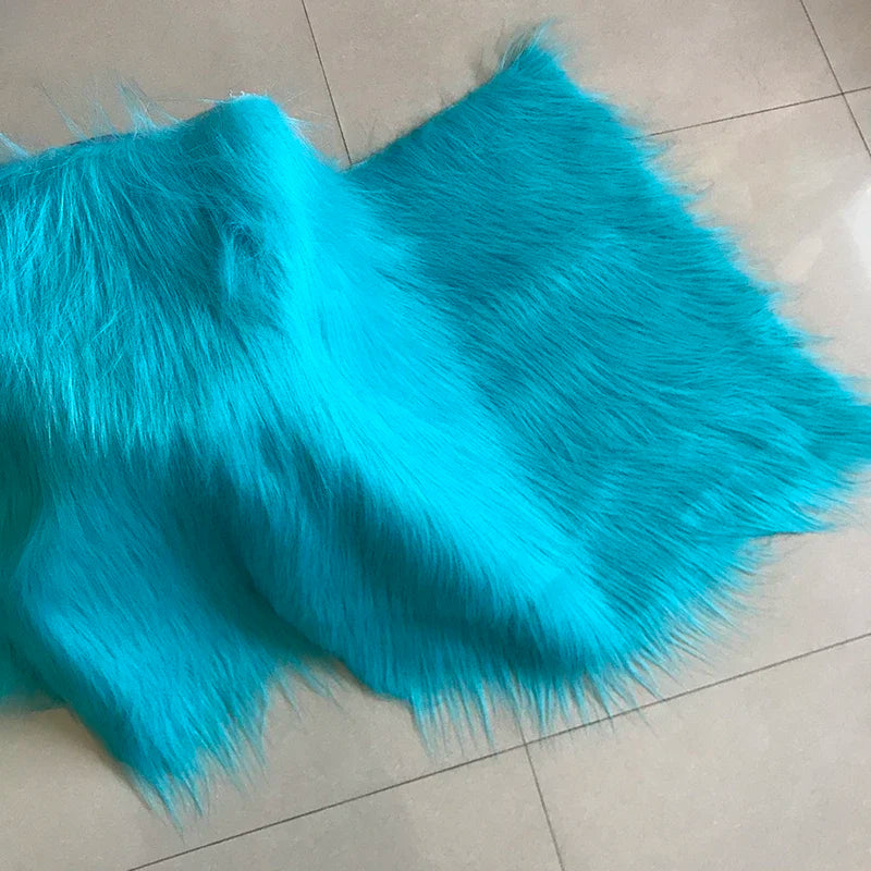 White Long Fur Long Hair Plush Fabric Fur by the Meter for Clothes Upholstery Toys Coats Doll Sewing Soft Green Faux Fur Cloth