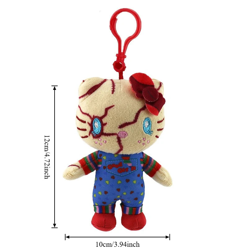 Hello Kitty Novelty Alternative Halloween Creative Plush Toy Scary Style Friend Gift Clown Plush Doll Kawaii Stitch Plush