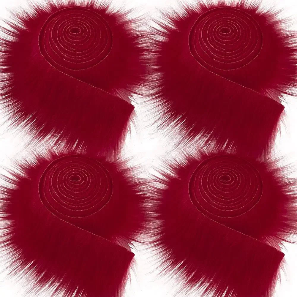 1.5M Faux Fur Ribbon Tapes Trim Fabric Roll Plush Fur Stripe Long Plush Fur Fabric Fluffy Trimming for Winter Costume DIY Crafts