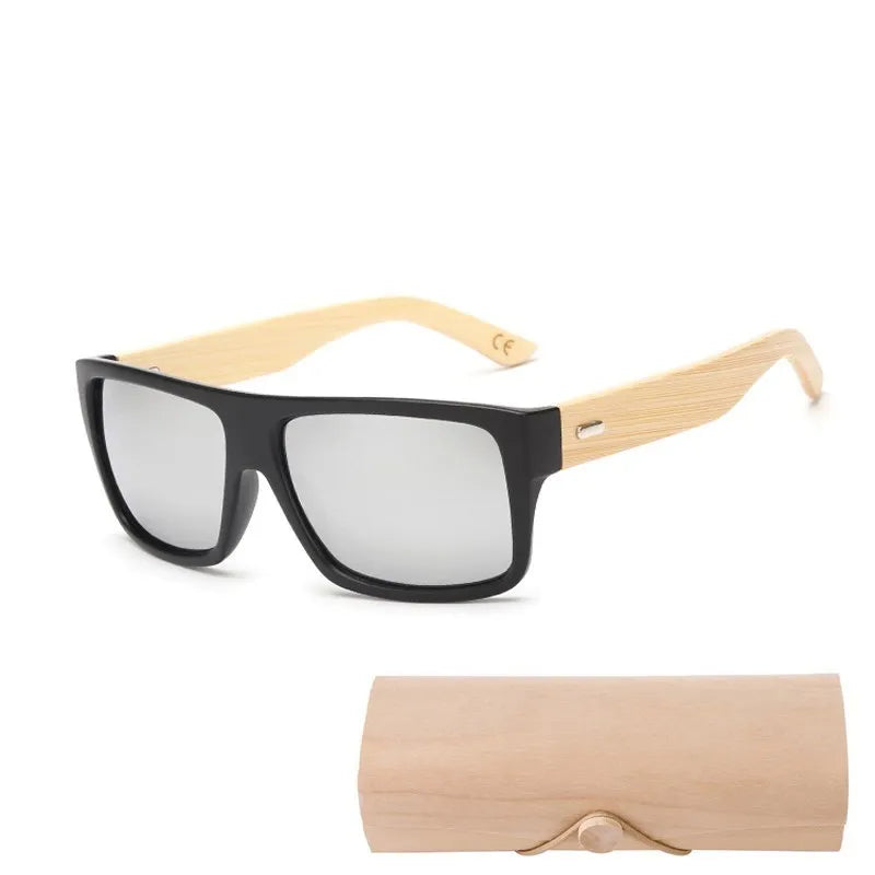 Original Wooden Bamboo Sunglasses Men Women Mirrored UV400 Sun Glasses Real Wood Shades Gold Blue Goggles Sunglases Male