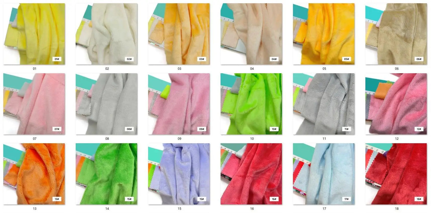 Plush Fabric 5mm Pile Length 100 Polyester 100 Colors Can Be Choose Hair Material for Popular Cotton Dolls DIY Handmade Fabric