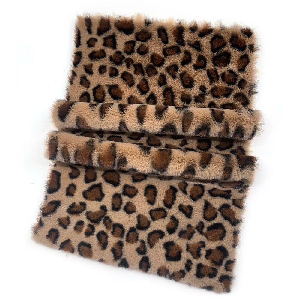 Leopard Print Plush Fabric 25x45cm/160x50cm/160x100cm Faux Fur Fabric 1cm Minky Fabric DIY Handmade/Decoration Sewing Fabric