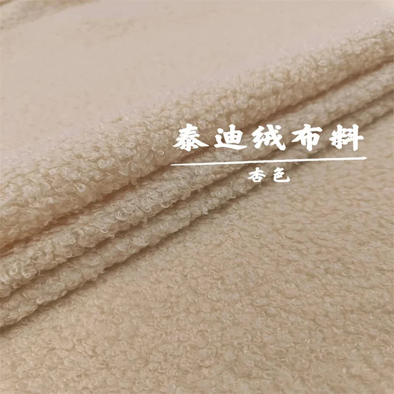 Stretch Fabric Fur Plain by the Meter for Children's Clothes Dolls Sewing Winter Coats White Teddy Hair Plush Cloth Smooth Drape