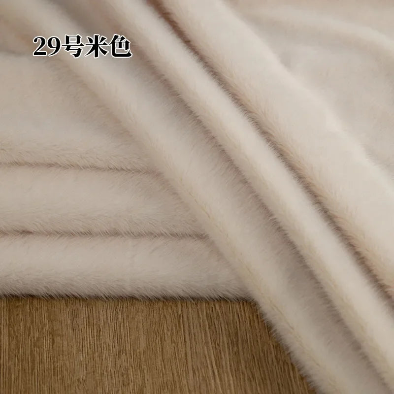5mm Stretch European Mink Faux Fur Fabric High-Low Pattern for Clothing Scarves Hats Photo Props DIY Craft Decoration