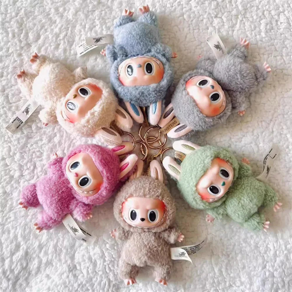 Kawaii Labubu the Monsters Series Plush Blind Box Keychain Pendant Exciting Macaron Have a Seat Mystery Box Doll Figure Toys