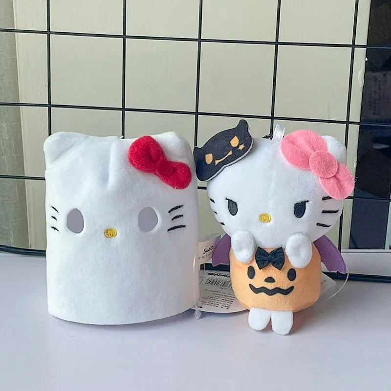 2023 New Sanrio Cinnamoroll Kuromi Halloween Cape Plush Pendant Doll Cute Doll School Bag Ornament Keychain Children's Gift