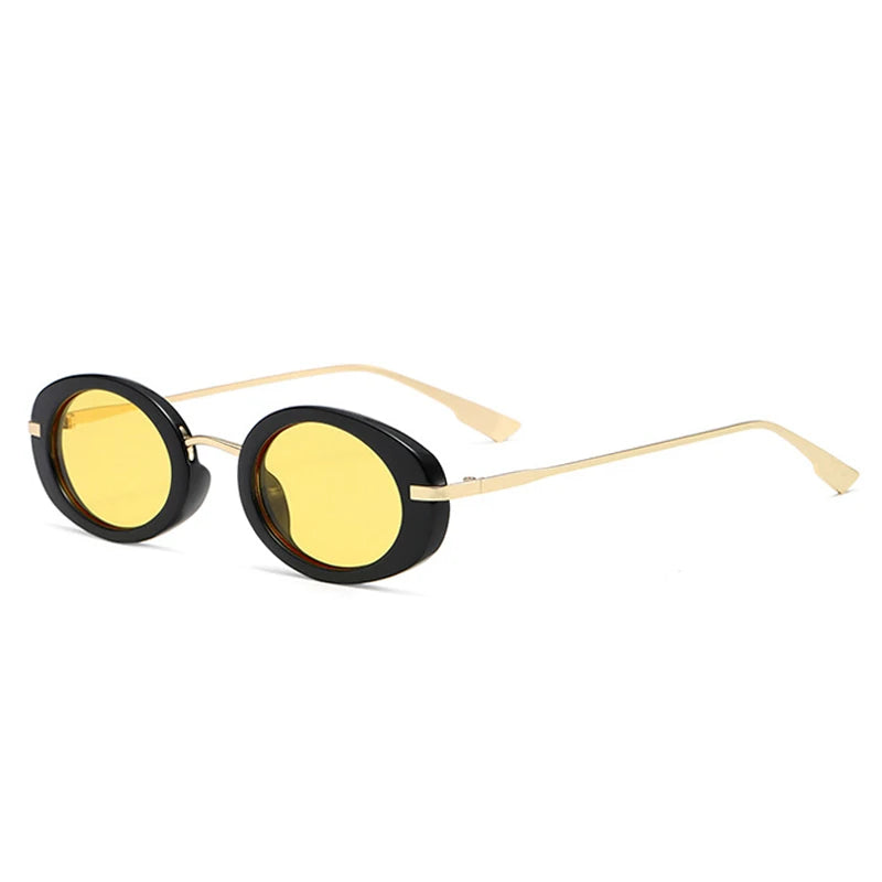 Retro Punk Men Oval Sunglasses Women Fashion Clear Ocean Lens Shades UV400 Men Trending Sun Glasses