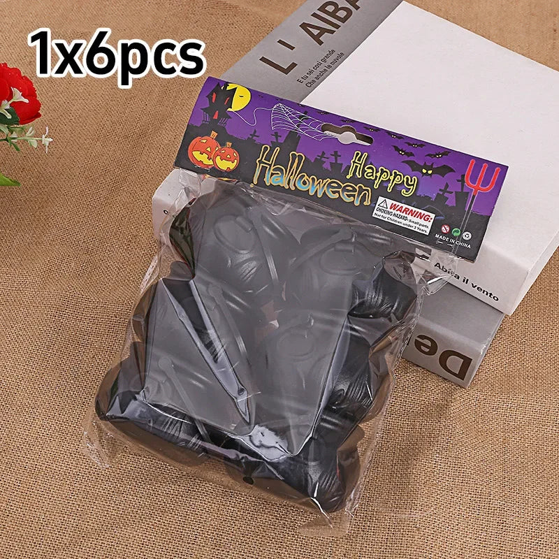 6pcs Halloween Cauldron Bucket Candy Pumpkin Mini Witch Black Pot Decor Buckets Bowl Witches Kettle Container