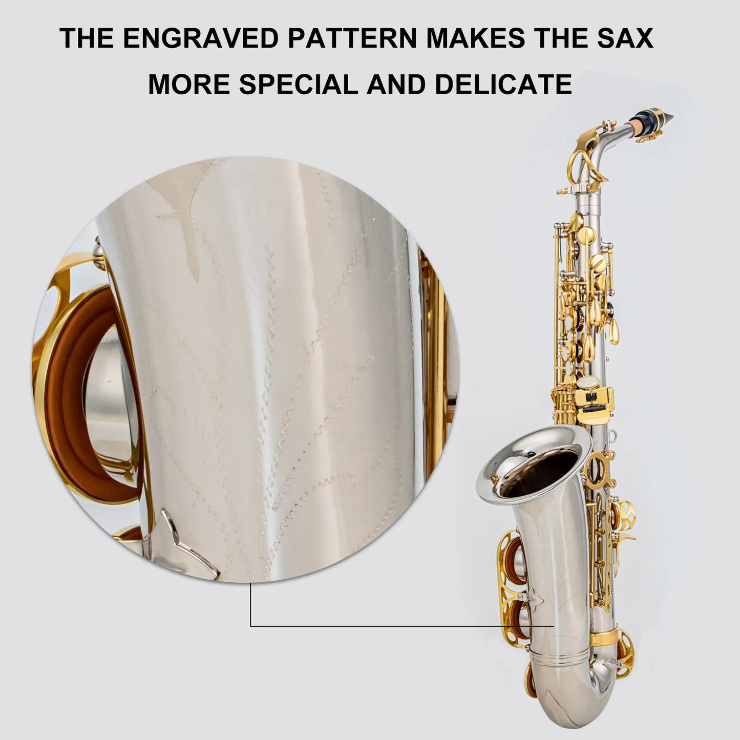 E-Drop Alto Saxophone Wind Instrument 802 Key Brass Saxophone Instrument Suitable Children Beginners Adult Full Set Accessories