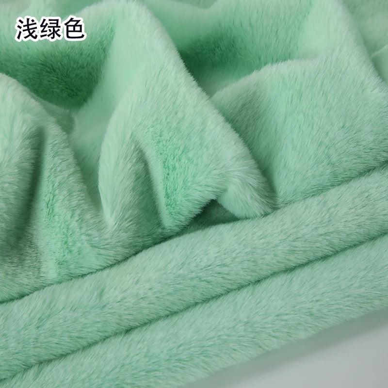 Plain Faux Fur Fabric Smooth by the Meter for Clothes Coats Dolls Sewing Thickened Imitation Rex Rabbit Plush Textile Soft Silky