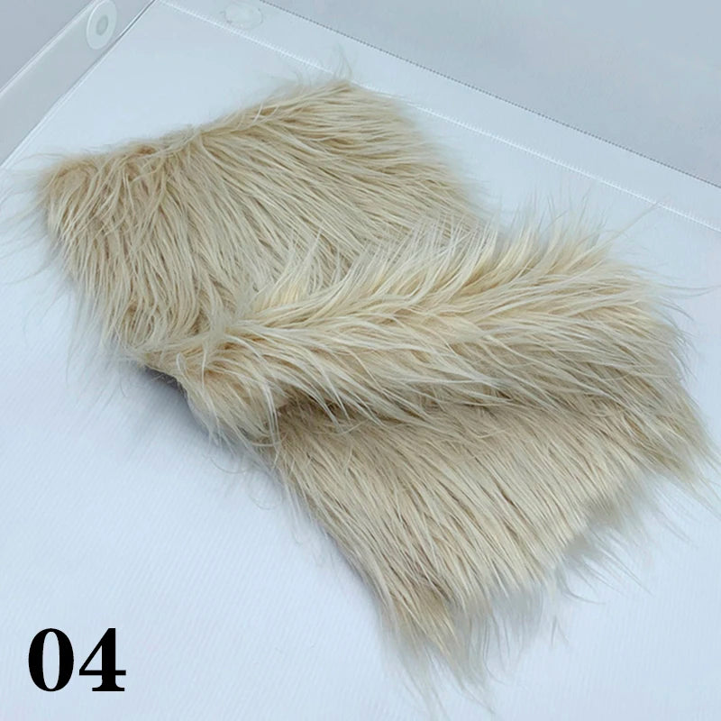 25x45cm Long Hair Faux Fur Fabric for DIY Dolls Hair Beard Craft Making Material Patchwork Garment Sewing Accessories