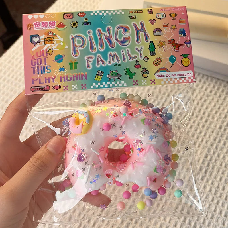 Mini Simulation Cartoon Donut Cat Paw Waffle TPR Pinch Squeeze Toys Slow Rebound Decompression Stress Relief Soft Plastic Toys