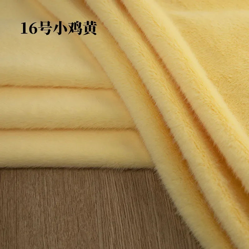 5mm Stretch European Mink Faux Fur Fabric High-Low Pattern for Clothing Scarves Hats Photo Props DIY Craft Decoration