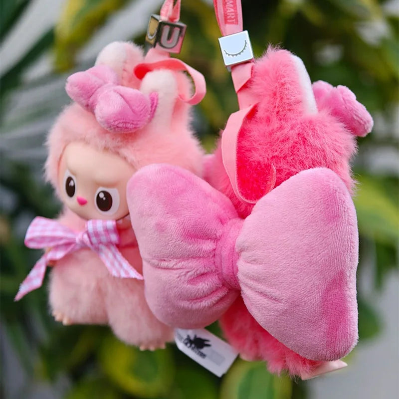 Mini Labubu Clothing Pink Bow Clothes for 10.5cm Labubu V4 the Monsters Pin for Love Series Doll Clothes Outfit Accessories