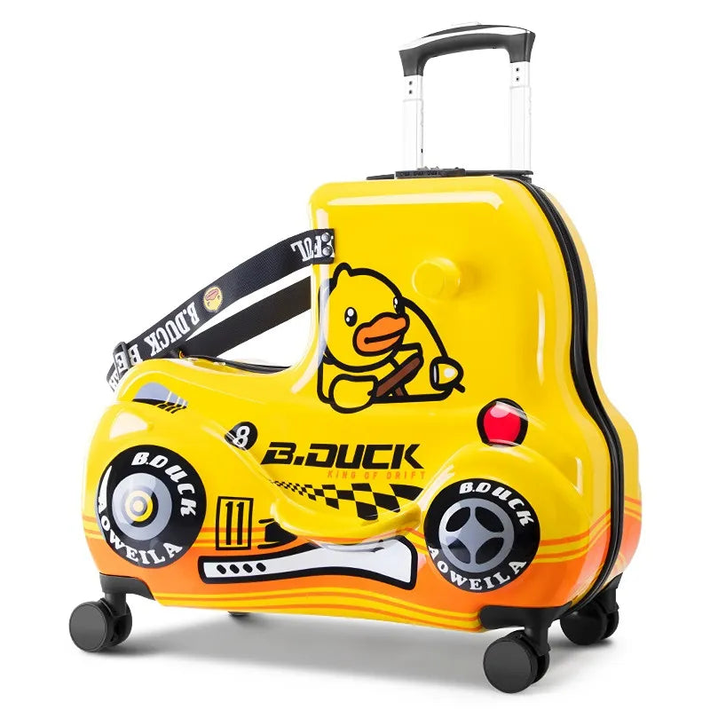 Travel Bags for Children Kids' Luggage Middle Size Luggage Travel Suitcases With Wheels Little Yellow Duck Rolling Luggage Case