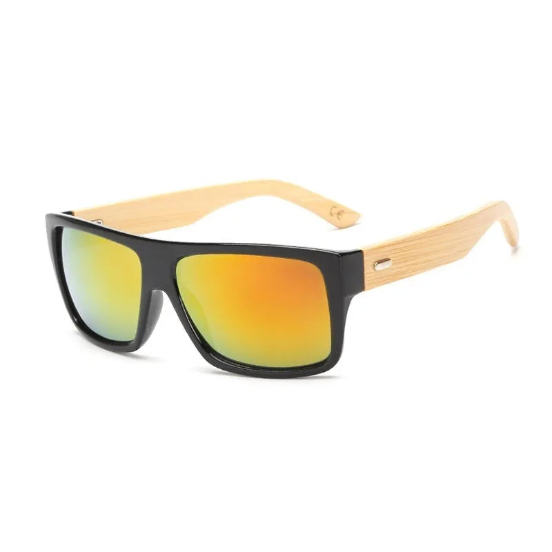 Original Wooden Bamboo Sunglasses Men Women Mirrored UV400 Sun Glasses Real Wood Shades Gold Blue Goggles Sunglases Male