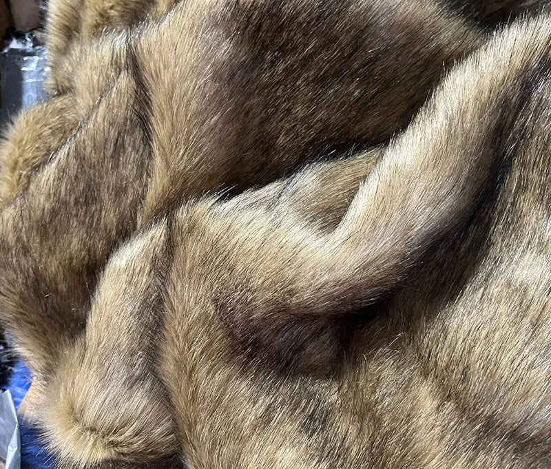 Wholesale Quality Pile 5cm Dye Tip Faux Fur Fabric, Thick Fox Fur,felt Cloth,clothes Shoes Bag Materials