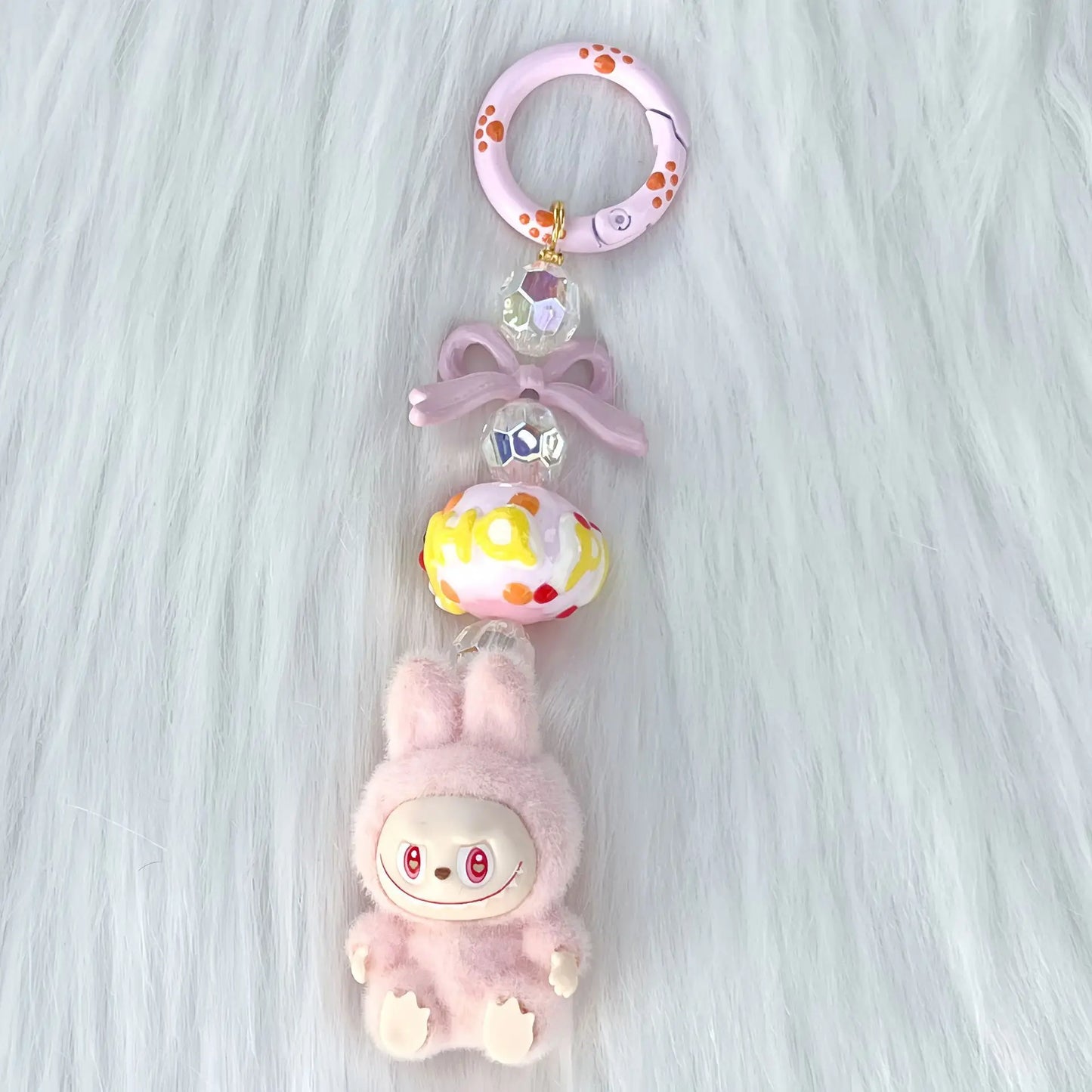 New Christmas Labubu Kawaii Particles Keychain Bag Cell Phone Charm Key Chain Christmas Gift