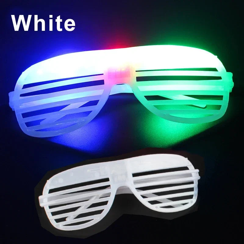 Light Up LED Shutter Glasses Party Sunglasses Glow in the Dark Neon Blinds for Rave Christmas Birthday Wedding Party Decoration