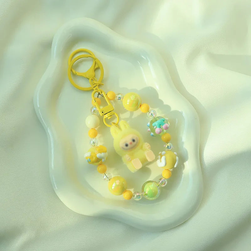 New Christmas Labubu Kawaii Particles Keychain Bag Cell Phone Charm Key Chain Christmas Gift