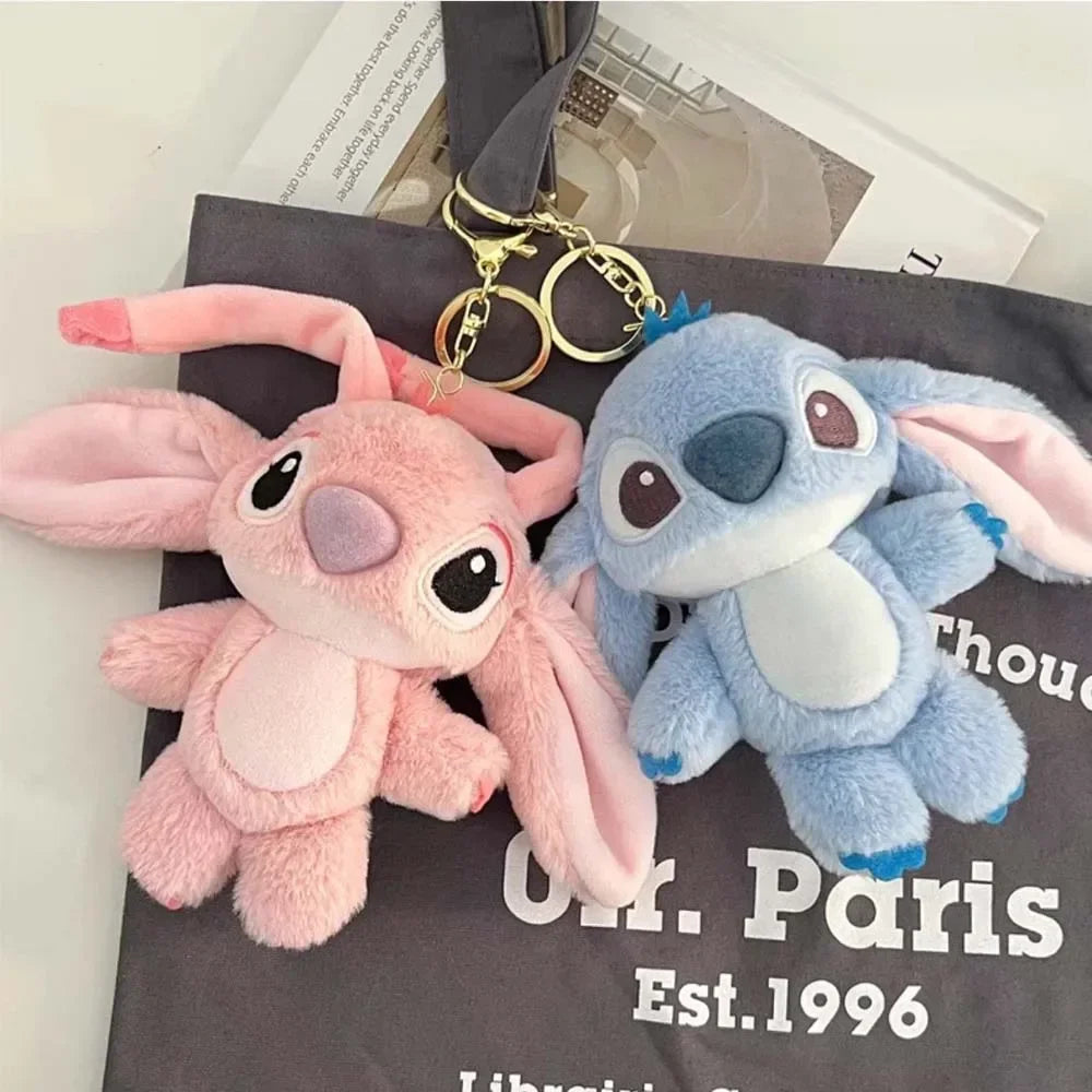 16cm Disney Stitch Doll Keychain Plush Toy Backpack Pendant Anime Lilo & Stitch Girl's Toy Soft Stuffed Doll Birthday Gift