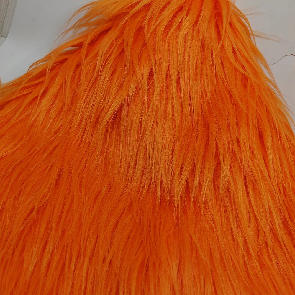 Fashion,9cm Hair Orange Imitate Lion Fur Fabric,Sewing Material,Diy Clothing Accessories,Christmas Decoration,Faux Fur Fabric