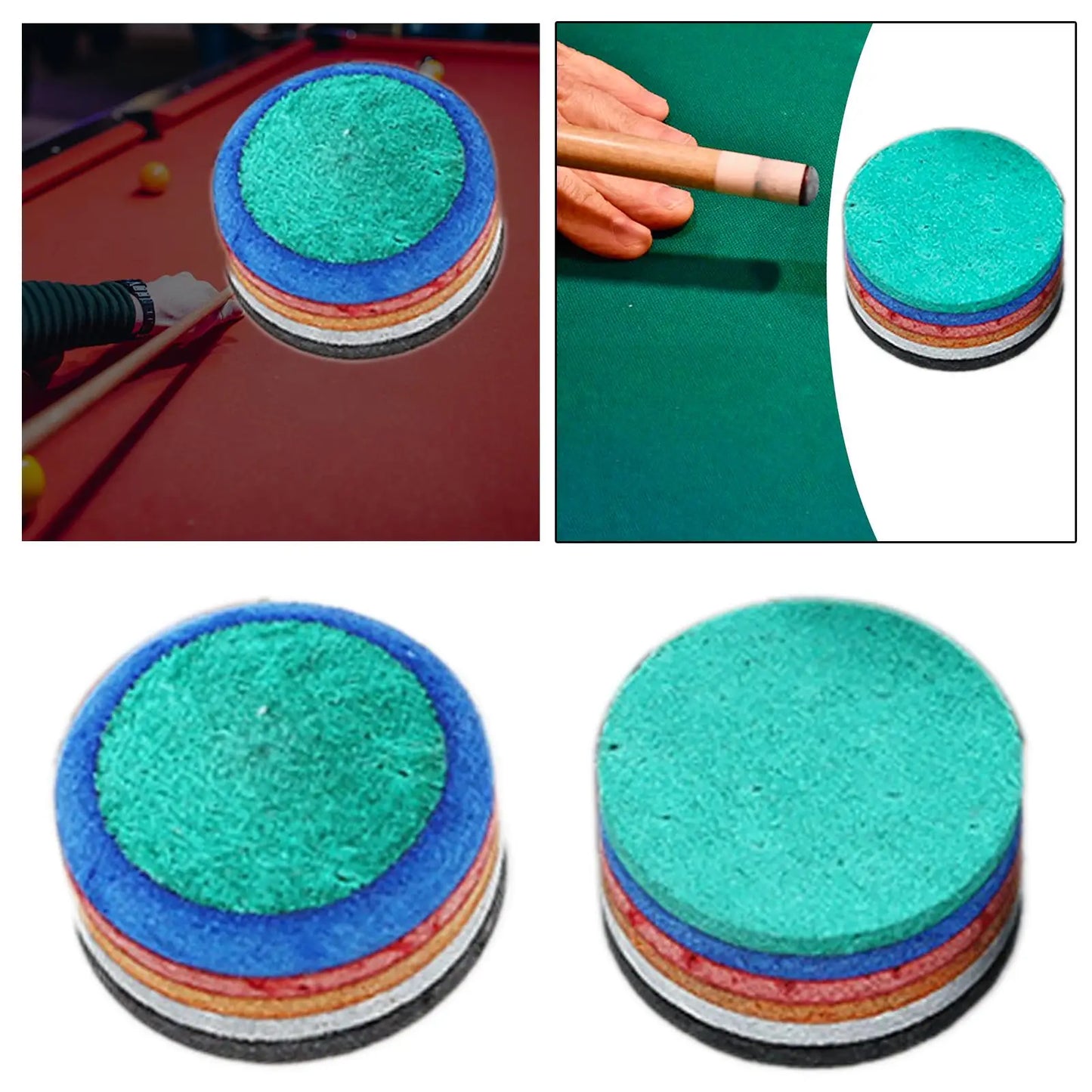Pool Cue Tip Cue Accessory Multiple Layer Stick Tip 14mm Glue on Break Jump Tip for Club Billiard Pool Cues Players Personal Use