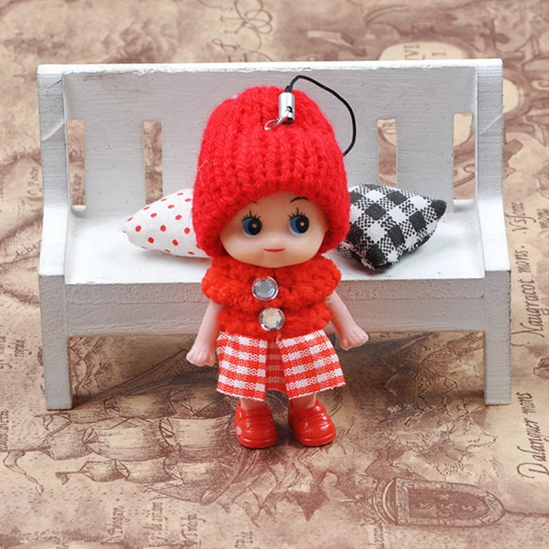 6PCS Cute Fashion Kids Plush Dolls Keychain Soft Stuffed Toys Keyring Mini Plush Animals Key Chain Baby for Girls Women