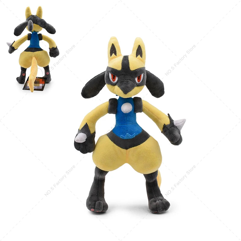 16-31cm Pokemon Standing Lucario Shiny Plush Doll Cute Mega Riolu Animal Stuffed Quality Peluche Toy Children Halloween Gifts