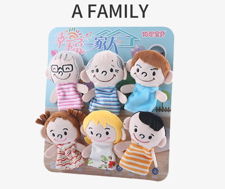 Children Animal Education Dolls Baby Finger Plush Doll Baby Hand Finger Puppets Toy Teaching Aids Boys Girls Tell Story Material