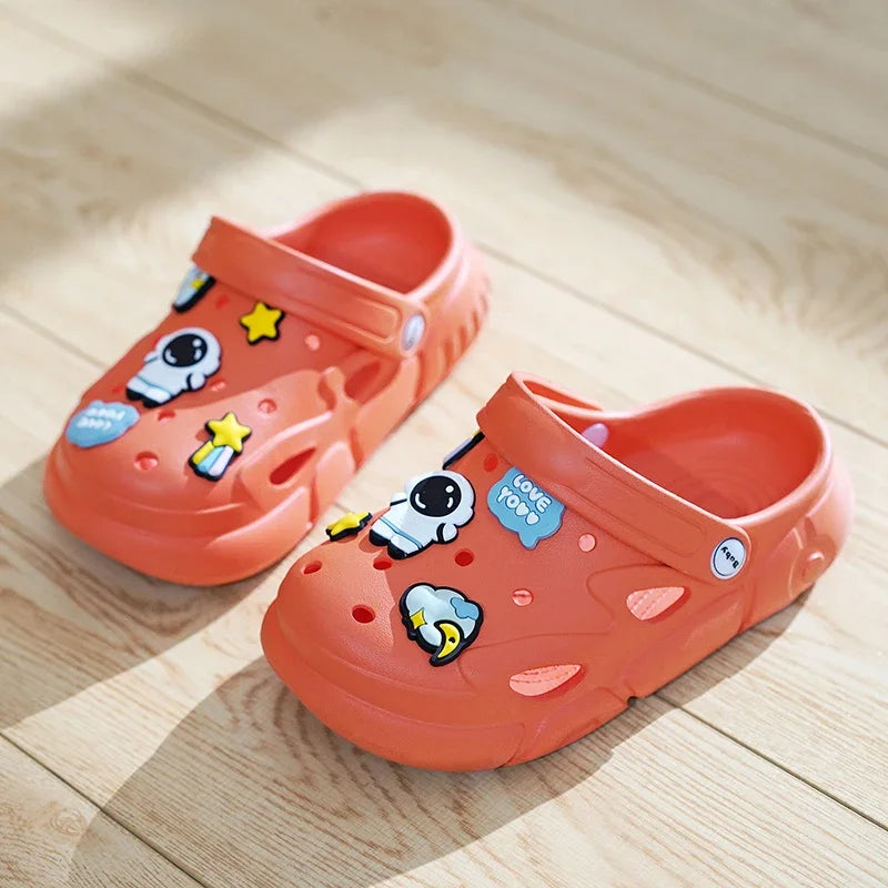 2023 New Girls Clogs Children Sandals 6-12 Years Kids Casual Summer Shoes Sports Soft Thick Sole Slippers for Girl