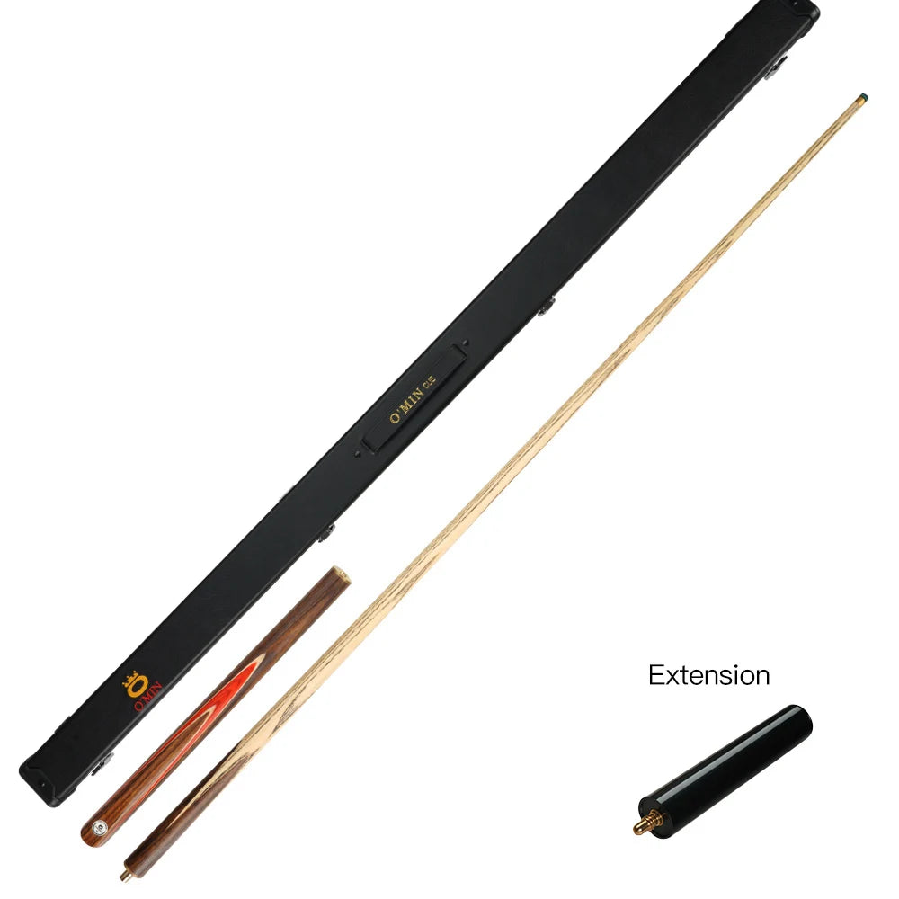 O'MIN Snooker Cue 3/4 Jointed Cue 57 Inch 10-10.2mm Ash Cue OMIN Members Snooker Stick Billiard Cue With Case and Extension Kit