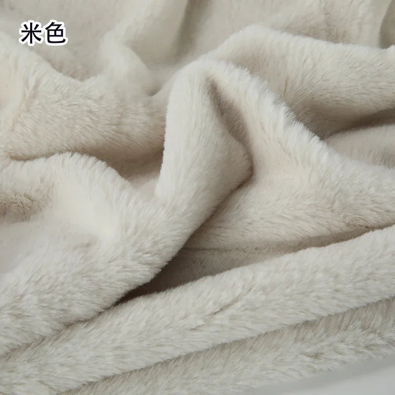 40x50cm Faux Rabbit Fur Fabric 8mm Encrypted Soft Fur Short Plush 100% Polyester Handmade DIY Clothing Home Textiles Scarf Doll