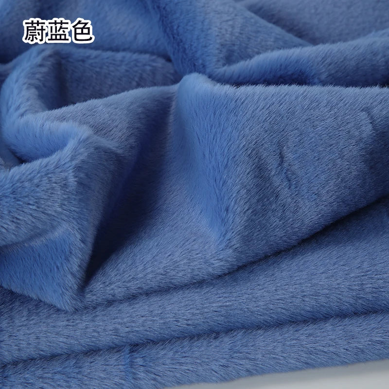 Plain Faux Fur Fabric Smooth by the Meter for Clothes Coats Dolls Sewing Thickened Imitation Rex Rabbit Plush Textile Soft Silky