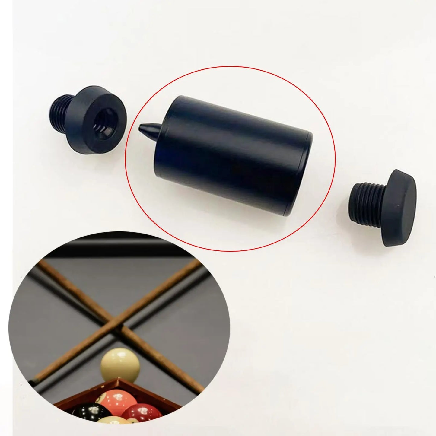 Short Pool Extension Lengthen Tools Aluminum Alloy Parts Black Weight for Billiard Stick Nine Ball Snooker