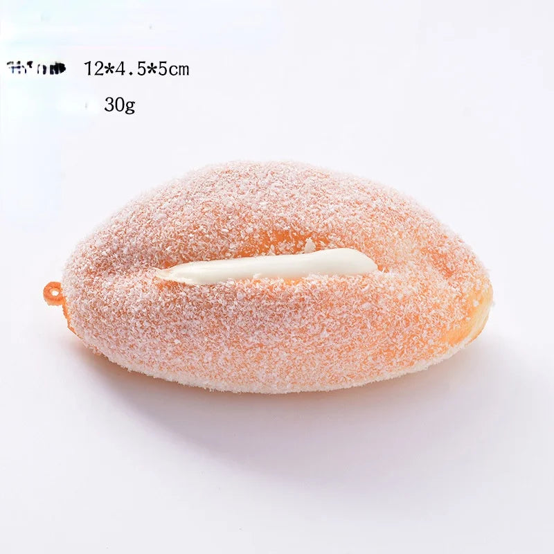 Creative Simulation Bread Toast Donuts Squeeze Stress Relief Toys Spoof Artificial Bread Simulation Food Desktop Decoration