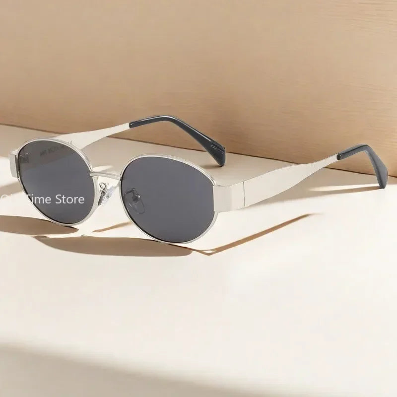Sunglasses Advanced Metal Sunglasses Fashion Oval Glasses Brand Designer Vintage Sun Glasses High Quantity Oculos De Sol