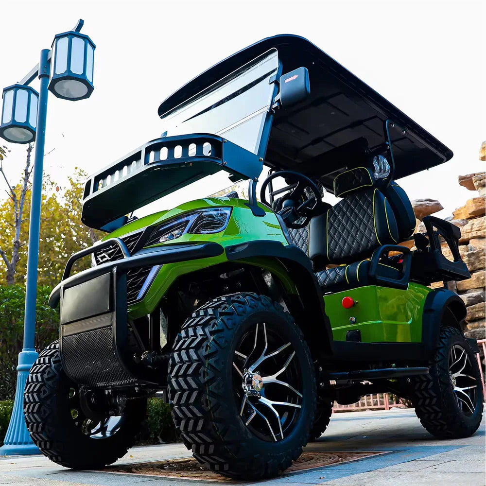 Factory Custom Street Legal 4 Wheel Off Road Golf Buggy Lifted Electric Solar Panels 2+2 Seater Golf Cart